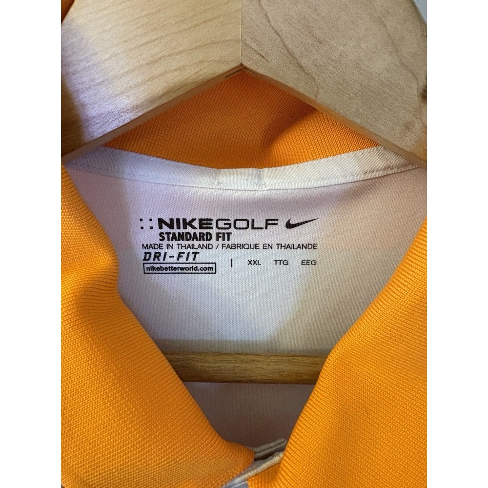 Nike Golf Men's Dri-Fit Golf Polo  - Orange Gray Stripe- Standard Fit - Size 2XL - Picture 3 of 9